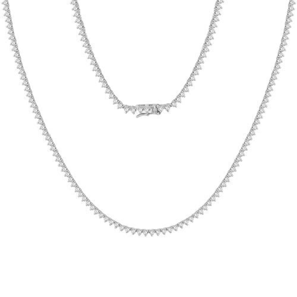 Delicate Silver-Tone CZ Layered Necklace - Women's Jewelry